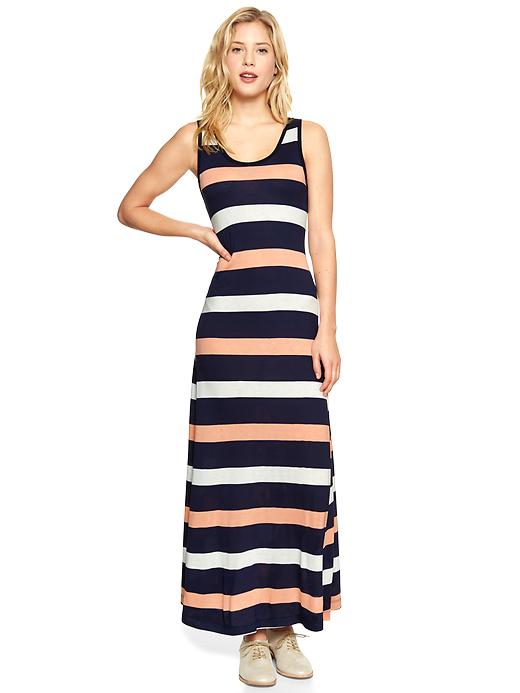 1 of 8 showing, with the color navy multi stripe of product Stripe maxi dress