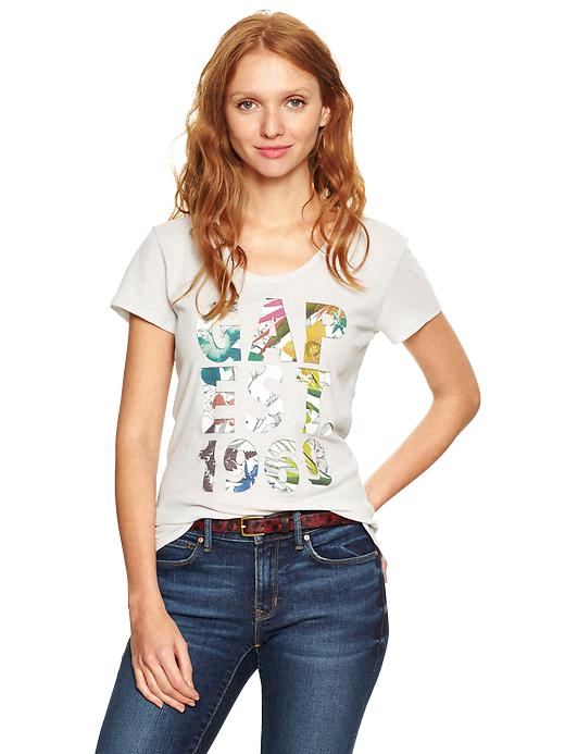 1 of 8 showing, with the color silver lake of product Tropical logo tee