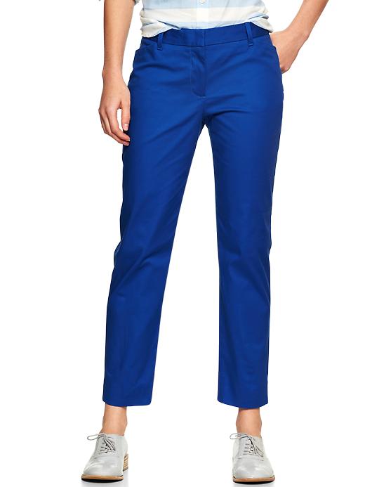 1 of 8 showing, with the color bente blue of product Slim cropped pants