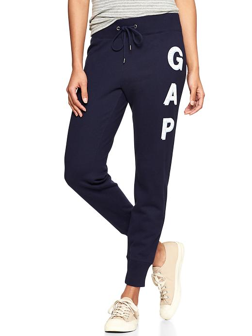 1 of 8 showing, with the color dark night of product Logo shadow slim sweats