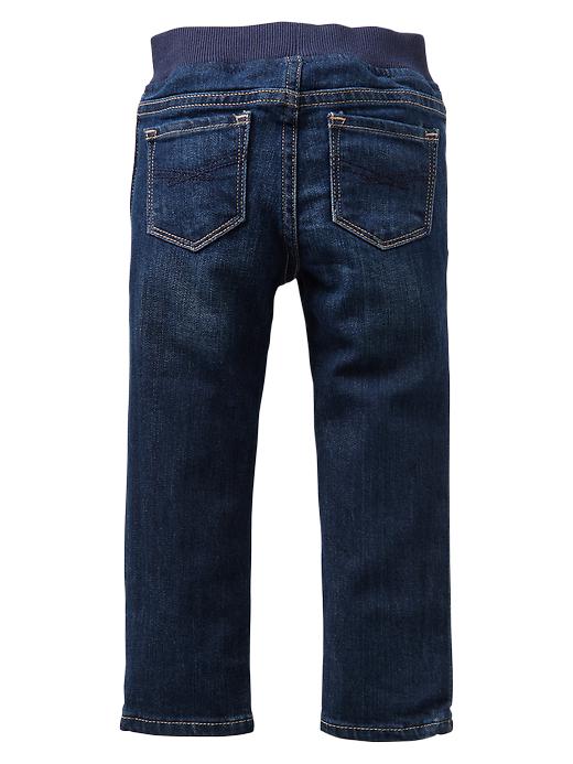 2 of 8 showing, with the color dark wash of product Knit-waist skinny jeans