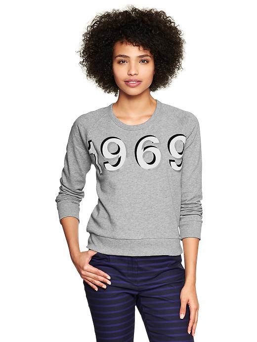 1 of 8 showing, with the color heather gray of product Logo shadow sweatshirt