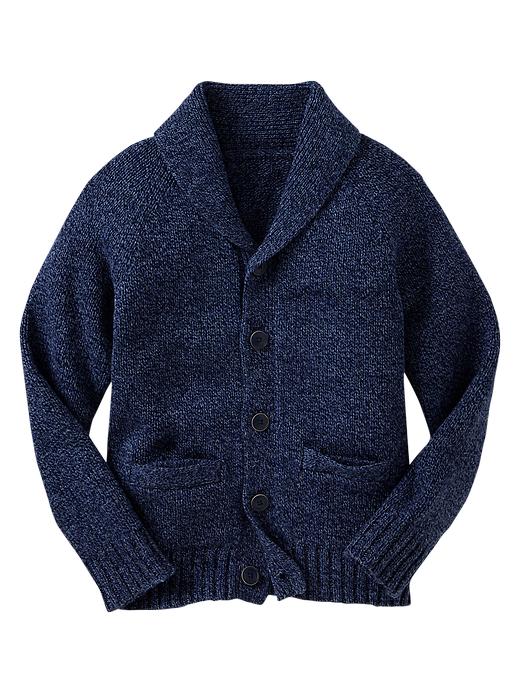 1 of 8 showing, with the color marled blue of product Marled shawl cardigan