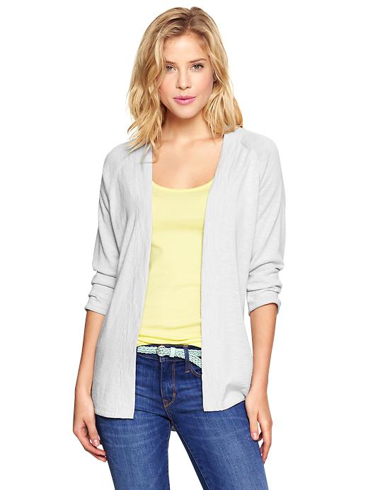 1 of 8 showing, with the color silverlake of product Slub open-front cardigan