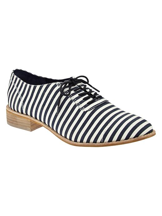 1 of 8 showing, with the color navy stripe of product Printed canvas oxfords