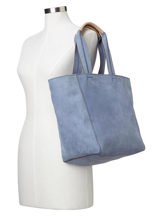 2 of 8 showing, with the color new capri blue of product Leather tote