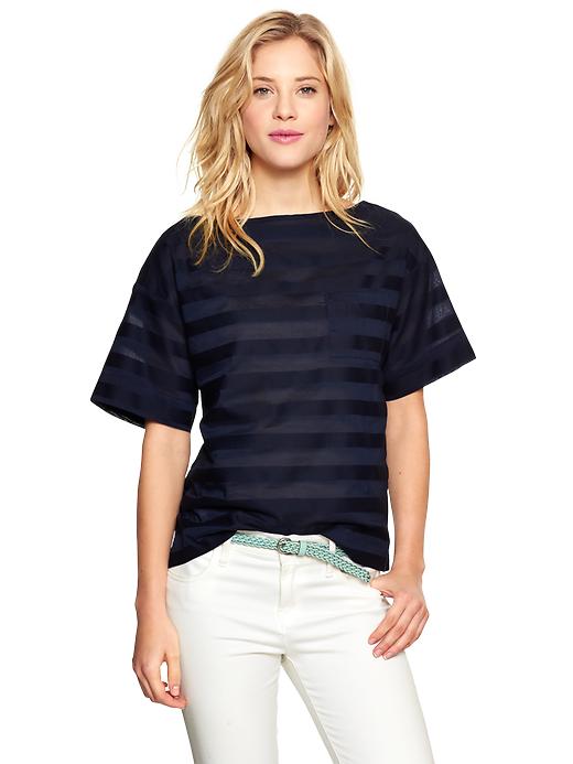 1 of 8 showing, with the color dark night of product Stripe dobby top