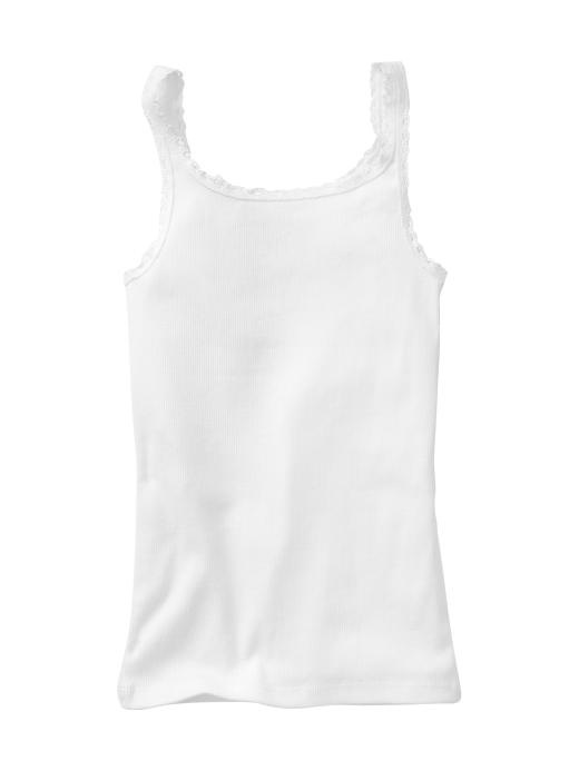 1 of 8 showing, with the color white of product Crochet-trim ribbed tank