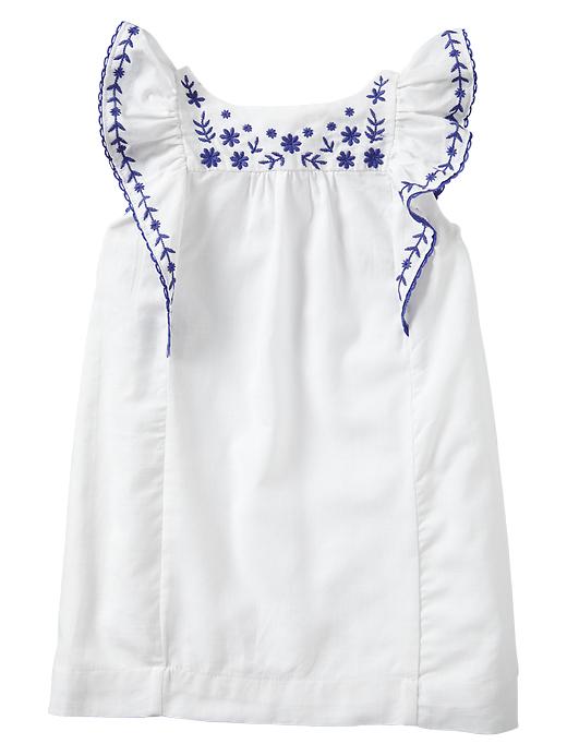 View large product image 1 of 1. Embroidered flutter dress