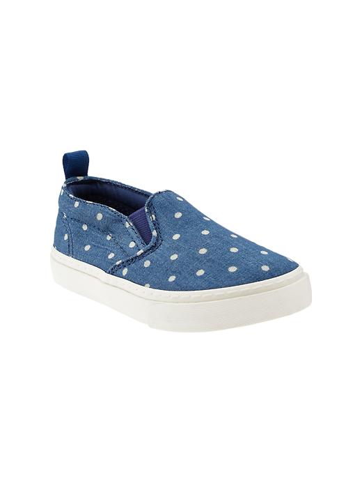 1 of 8 showing, with the color denim of product Printed slip-on sneakers