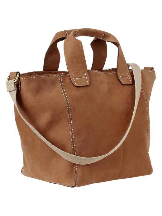 1 of 8 showing, with the color COGNAC of product Crossbody leather tote