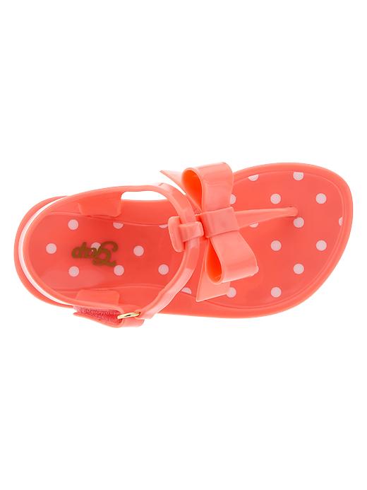 2 of 8 showing, with the color neon coral of product Bow jelly sandals