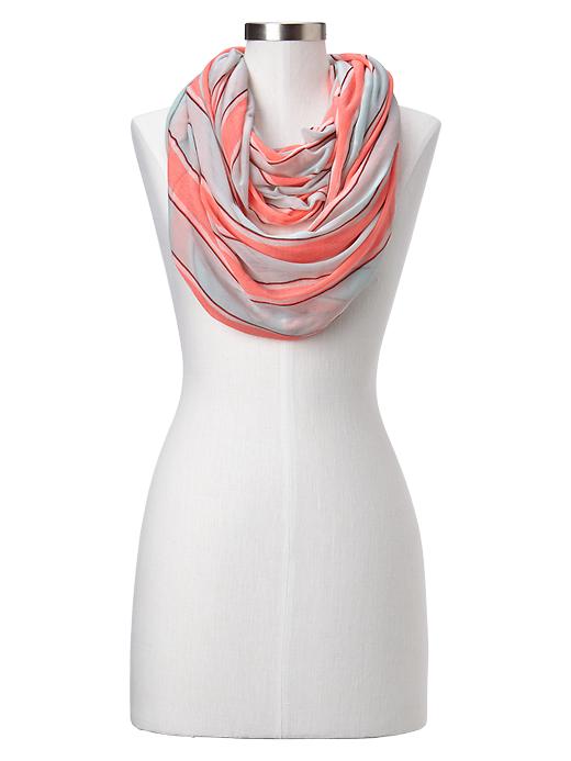 1 of 8 showing, with the color neon coral of product Stripe T-shirt infinity scarf