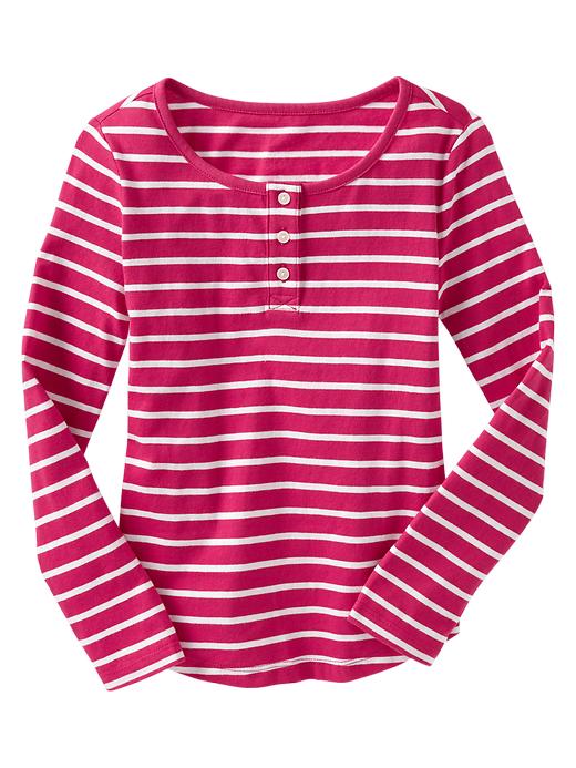 1 of 8 showing, with the color pink stripe of product Printed henley