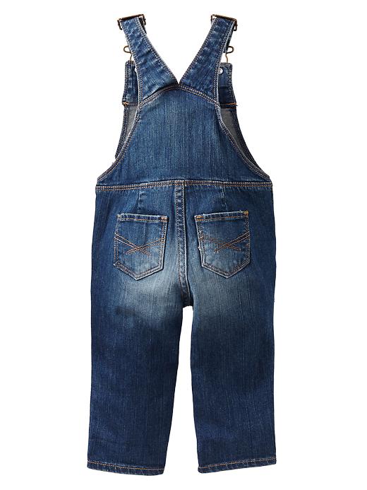 2 of 8 showing, with the color medium denim of product Denim overalls