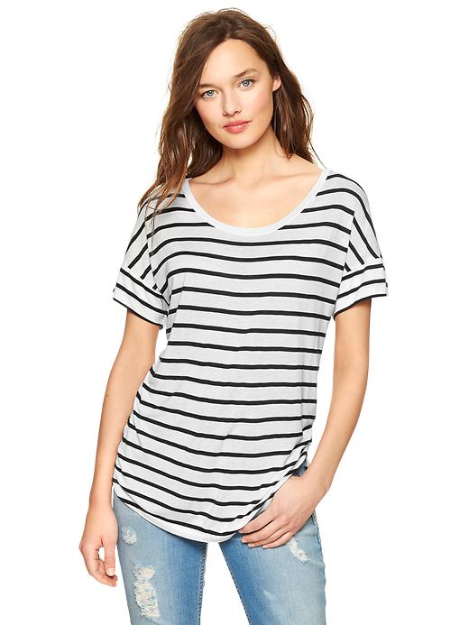 View large product image 1 of 2. Stripe fluid tee