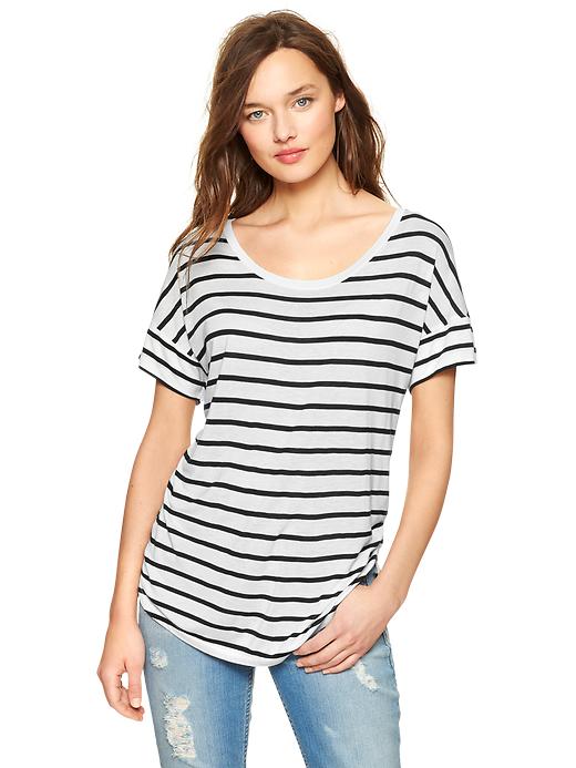 Image number 1 showing, Stripe fluid tee