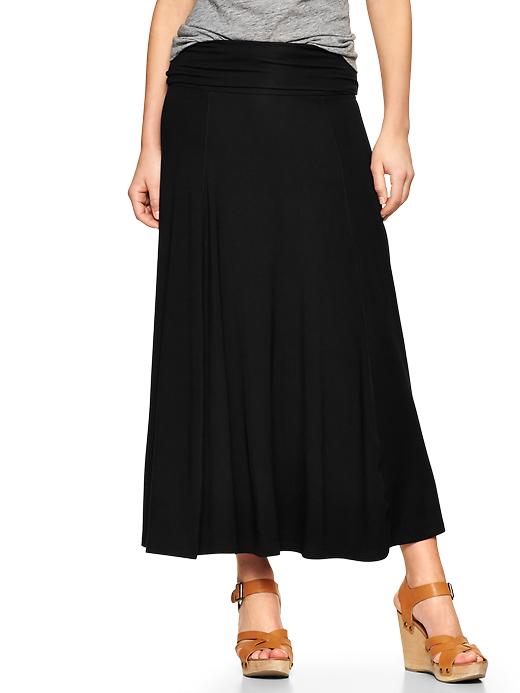 1 of 8 showing, with the color true black knit of product Foldover maxi skirt