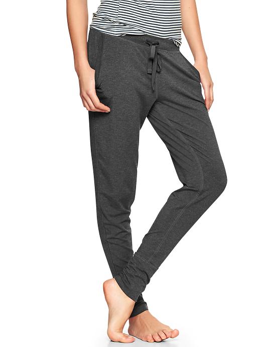 1 of 8 showing, with the color charcoal heather of product Slim modal pants
