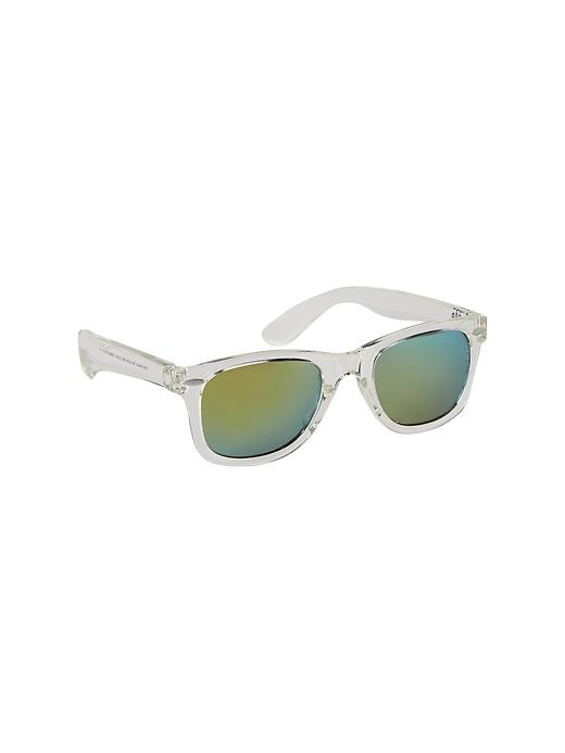 NWT GAP SUNGLASSES These are awesome and so cool CLEAR FRAMES Gap Mens Rectangle Clear Crystal Plastic Sunglass Smoke Lens  main image 4