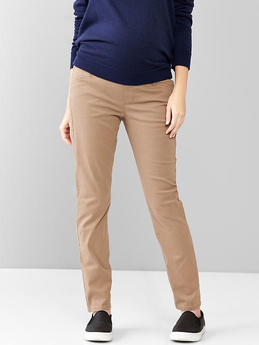 1 of 8 showing, with the color khaki of product Skinny mini pants