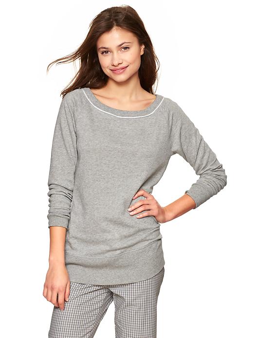1 of 8 showing, with the color light heather grey of product Heathered sweatshirt tunic