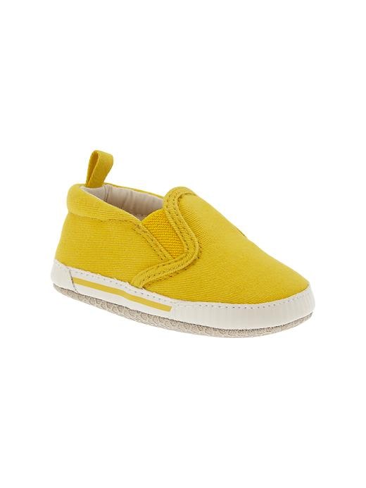 1 of 8 showing, with the color intense citronelle of product Canvas slip-on sneakers