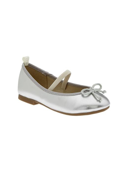 1 of 8 showing, with the color metallic silver of product Mary Jane ballet flats