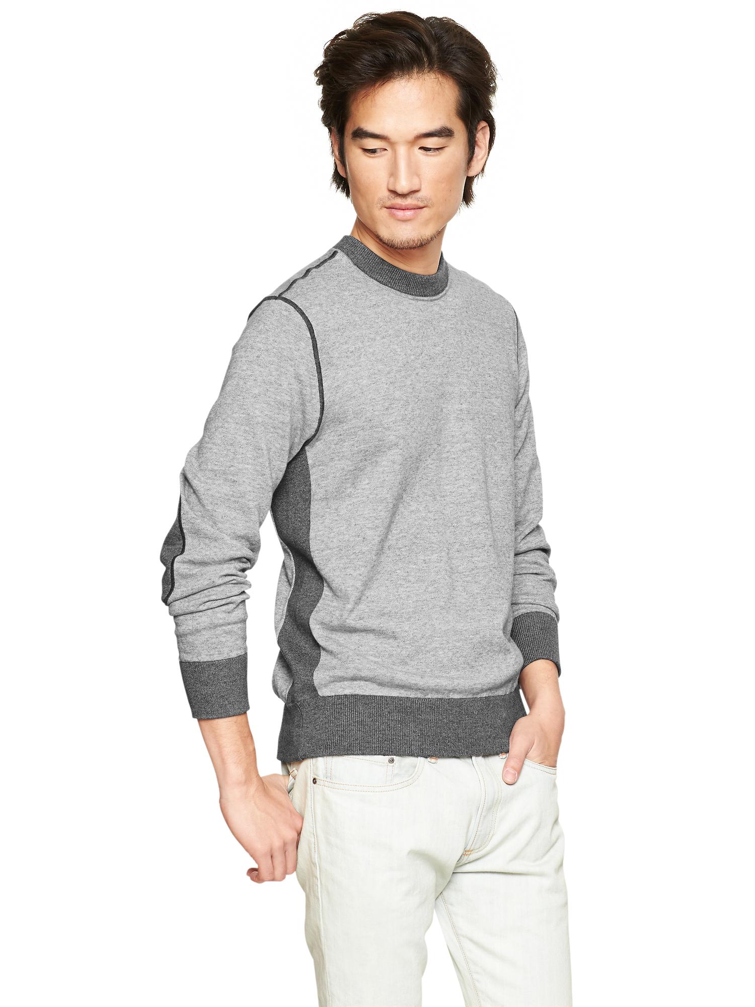 Denim cotton colorblock sweater Gap