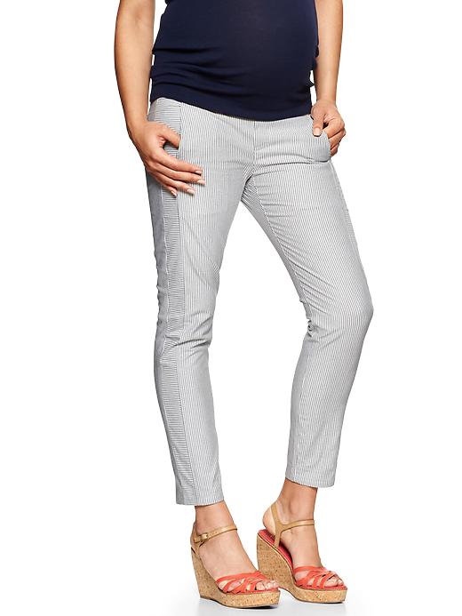 1 of 8 showing, with the color navy stripe of product Skinny mini striped pant
