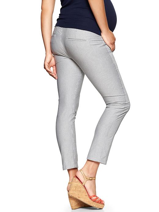 2 of 8 showing, with the color navy stripe of product Skinny mini striped pant