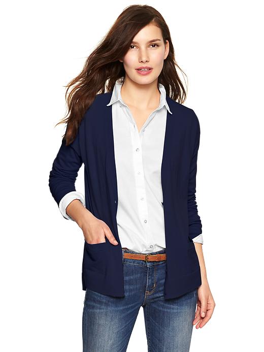 1 of 8 showing, with the color dark night of product Luxlight V-neck cardigan