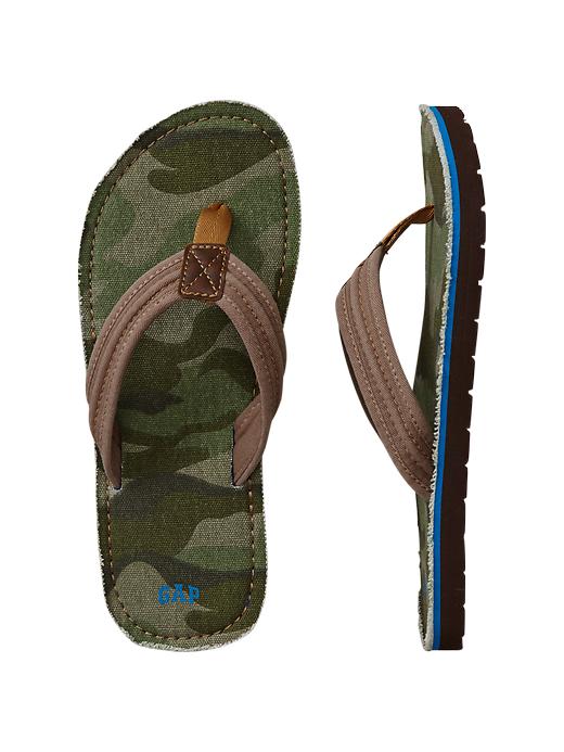 1 of 8 showing, with the color brown of product Camo flip flops