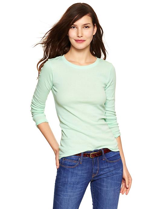 1 of 8 showing, with the color mint of product Favorite long-sleeve crew tee
