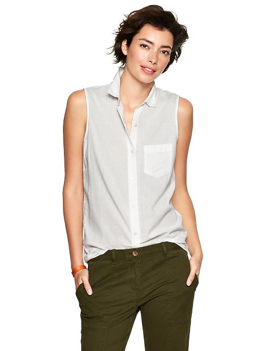 1 of 8 showing, with the color white of product Sleeveless tunic