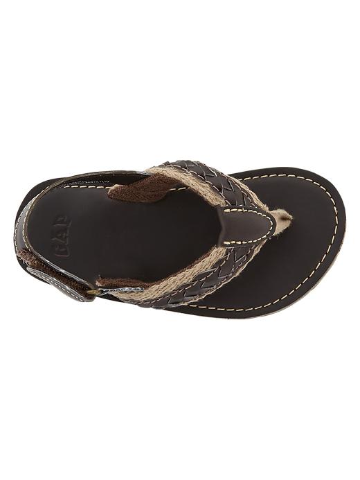 2 of 8 showing, with the color brown of product Braided ankle-strap flip flops