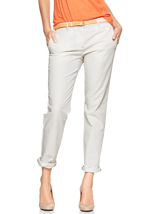 View large product image 1 of 2. Mini-stripe broken-in straight khakis