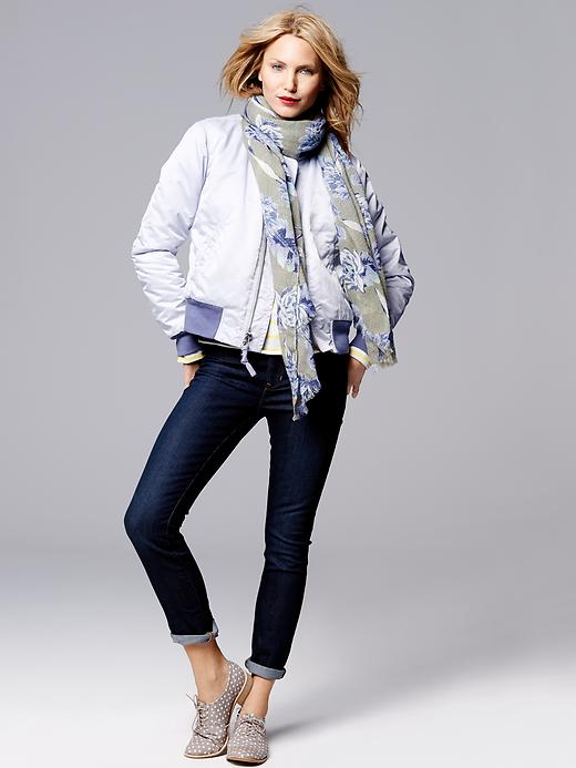 2 of 8 showing, with the color pure lavender of product Shiny bomber jacket