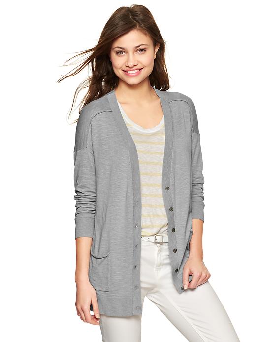 1 of 8 showing, with the color heather gray of product Slouchy cardigan
