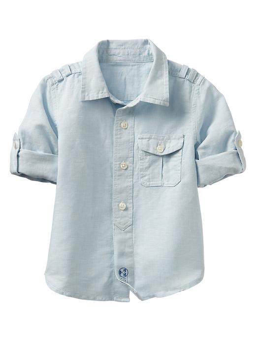 View large product image 1 of 2. Convertible linen shirt