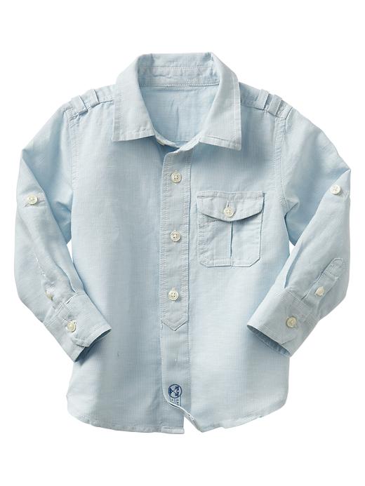 View large product image 2 of 2. Convertible linen shirt