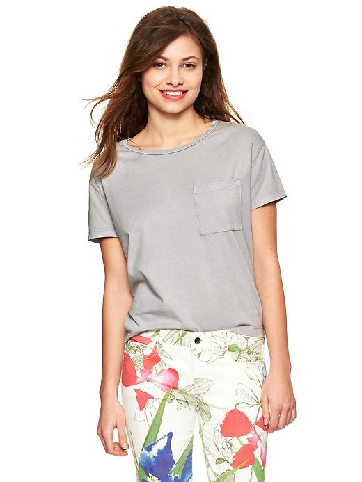 1 of 8 showing, with the color crystal dusk of product Stone wash pocket tee