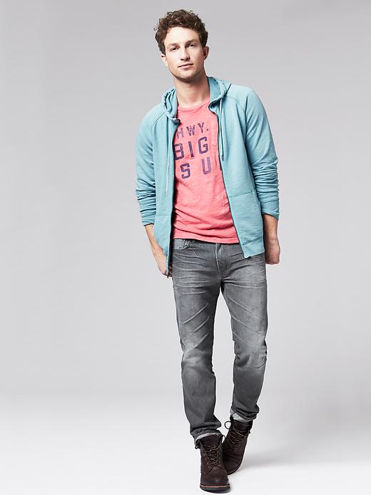 2 of 8 showing, with the color mineral blue of product Lived-in zip hoodie