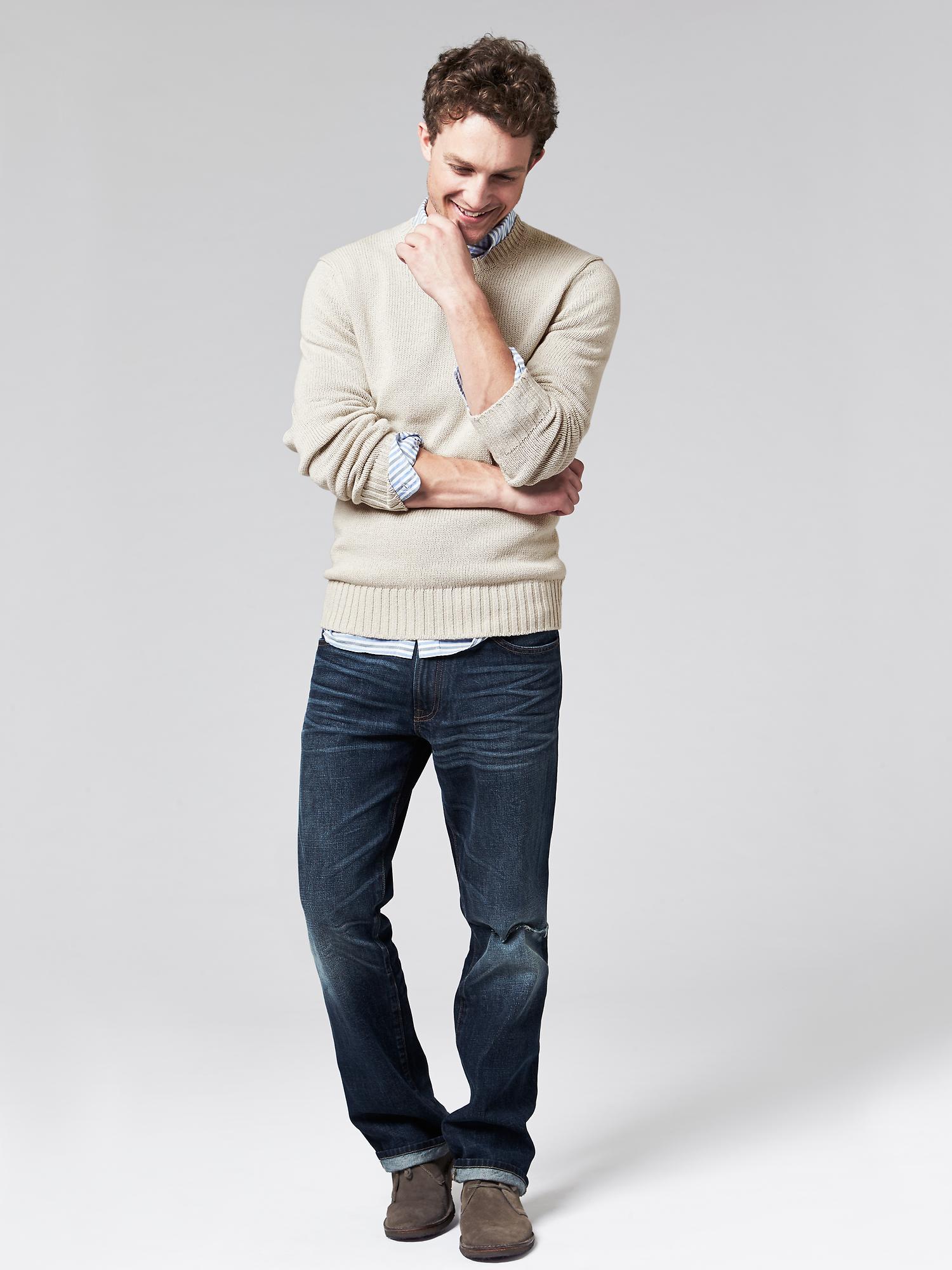 Tape yarn crewneck sweater Gap