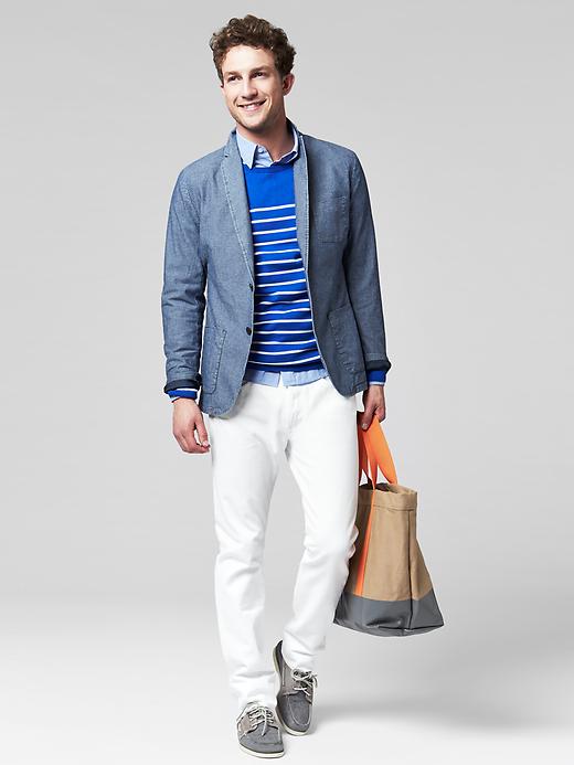 2 of 8 showing, with the color blue of product Lived-in wash solid shirt