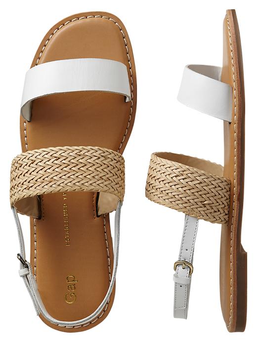 1 of 8 showing, with the color new british khaki of product Two-band woven sandals