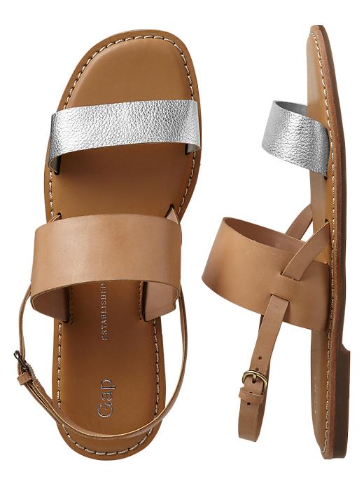 1 of 8 showing, with the color silver of product Two-band sandals
