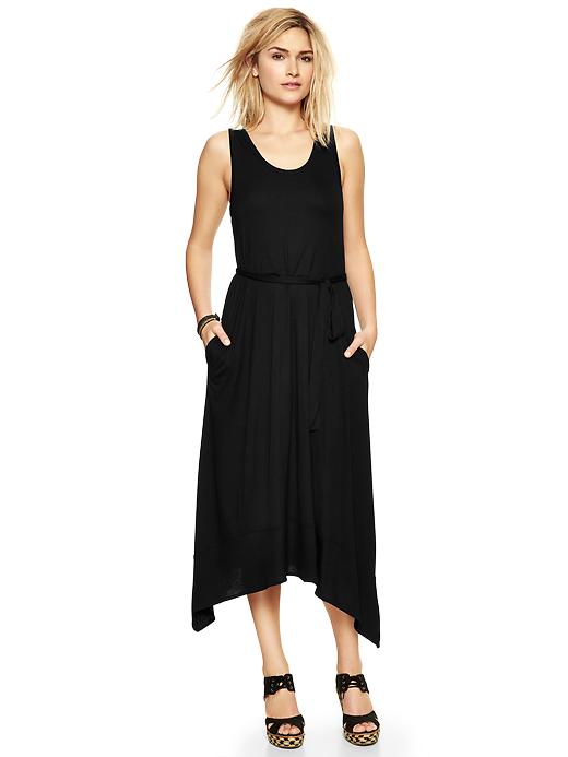 1 of 8 showing, with the color true black knit of product Trapeze midi dress