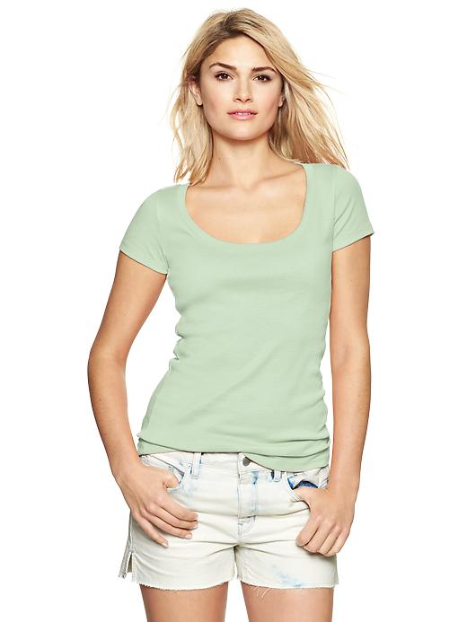 1 of 8 showing, with the color fire opal of product Favorite short-sleeve scoop tee