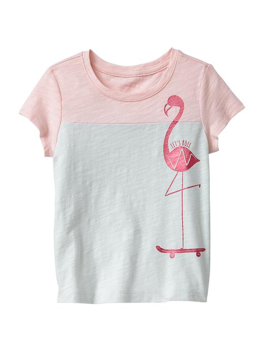 1 of 8 showing, with the color pink cameo of product Colorblock graphic T